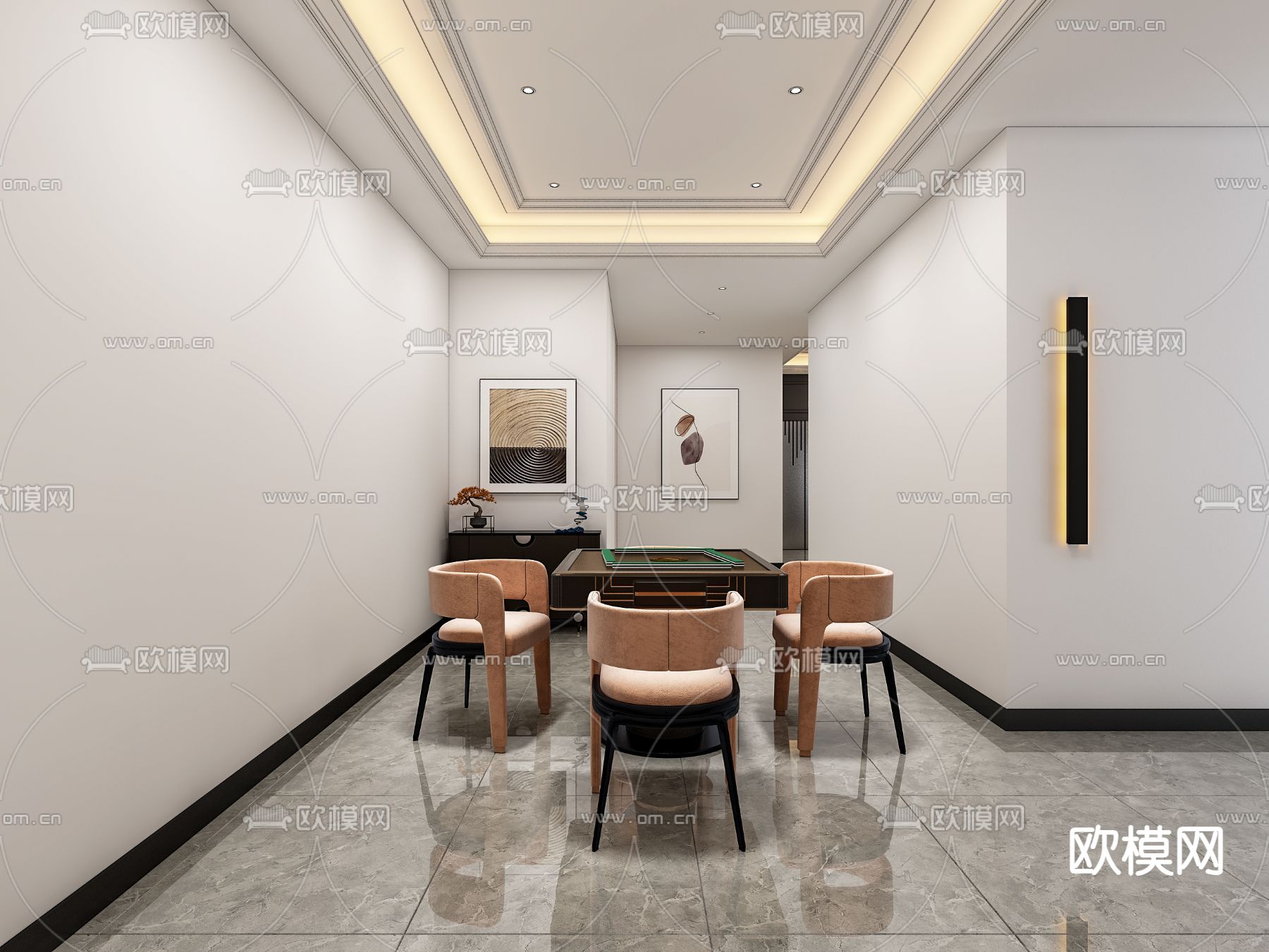 现代茶室3d模型下载（渲染图3）