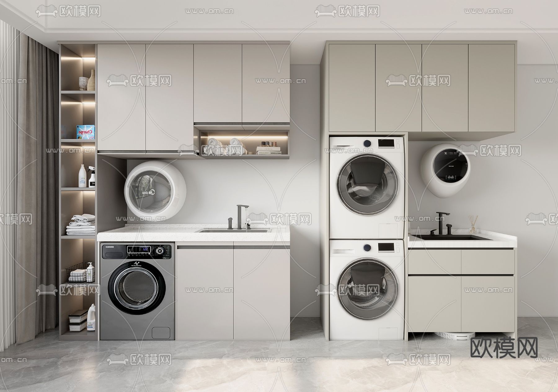 阳台柜 洗衣机柜3d模型下载