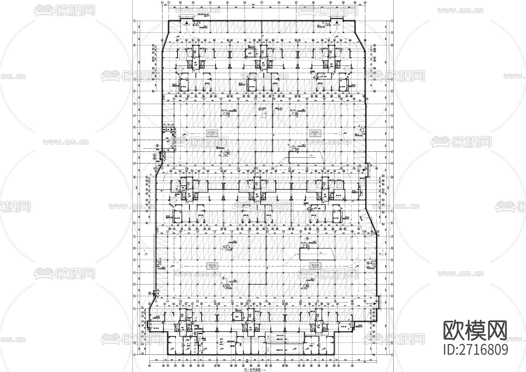 大型地下车库cad施工图下载（渲染图7）