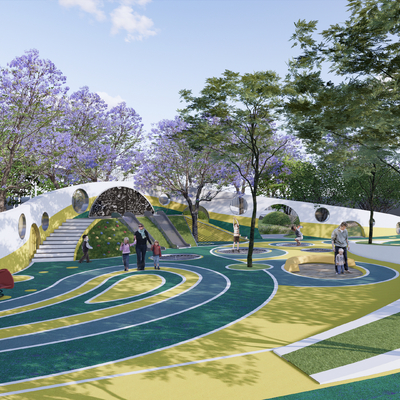 现代儿童公园景观su模型