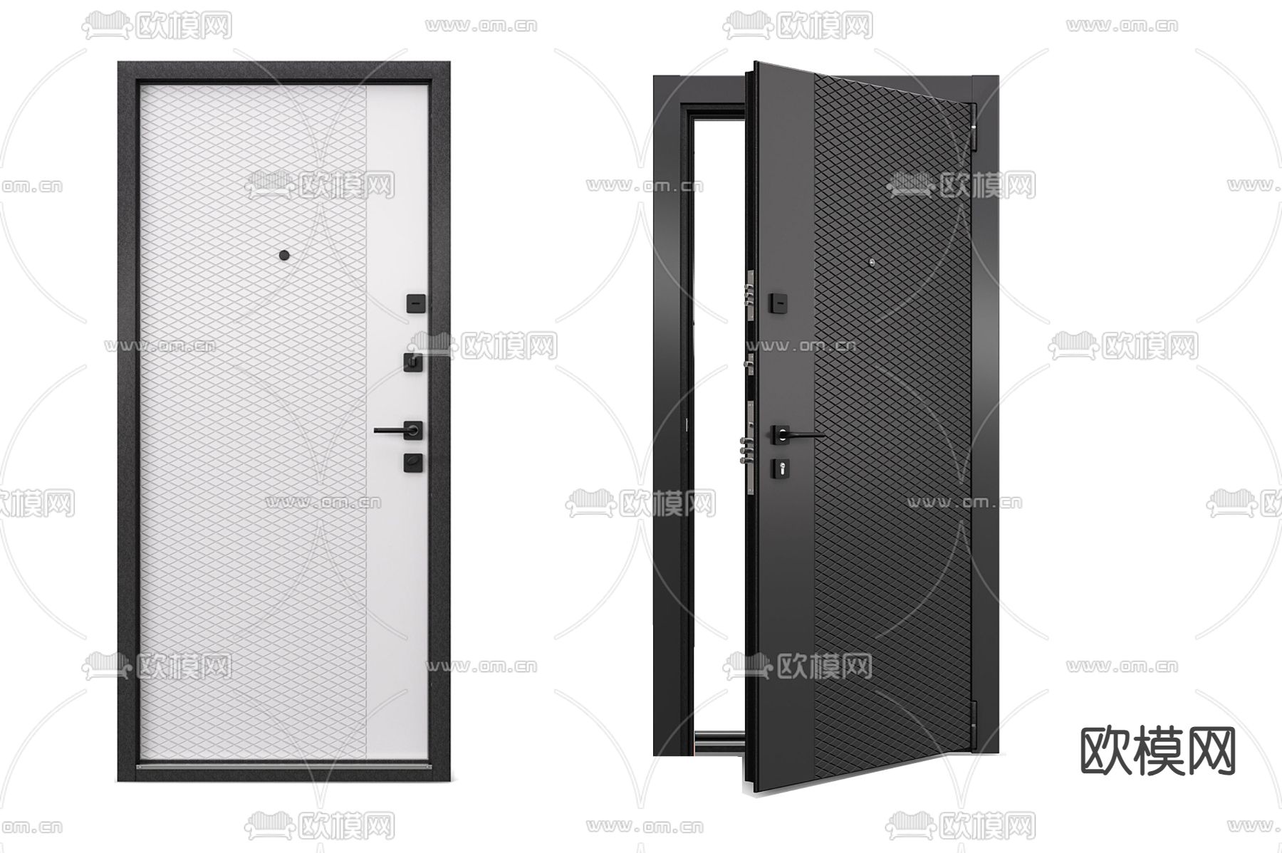 单开门 入户门 防盗门3d模型下载