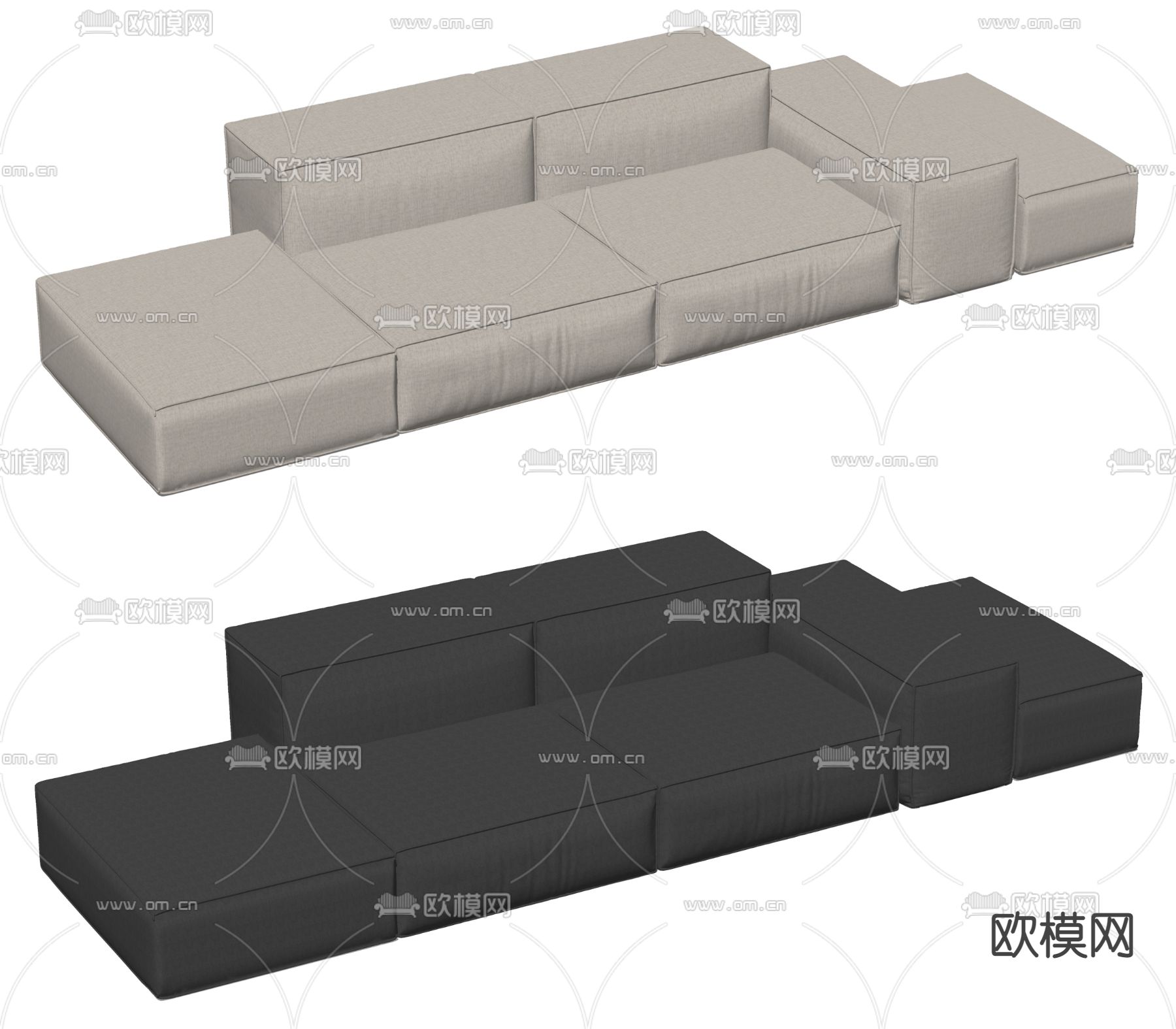 办公沙发su模型下载（渲染图2）