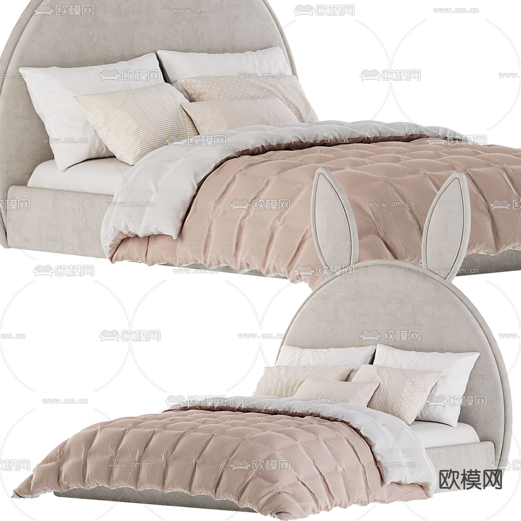 儿童床 卡通床 女孩床3d模型下载