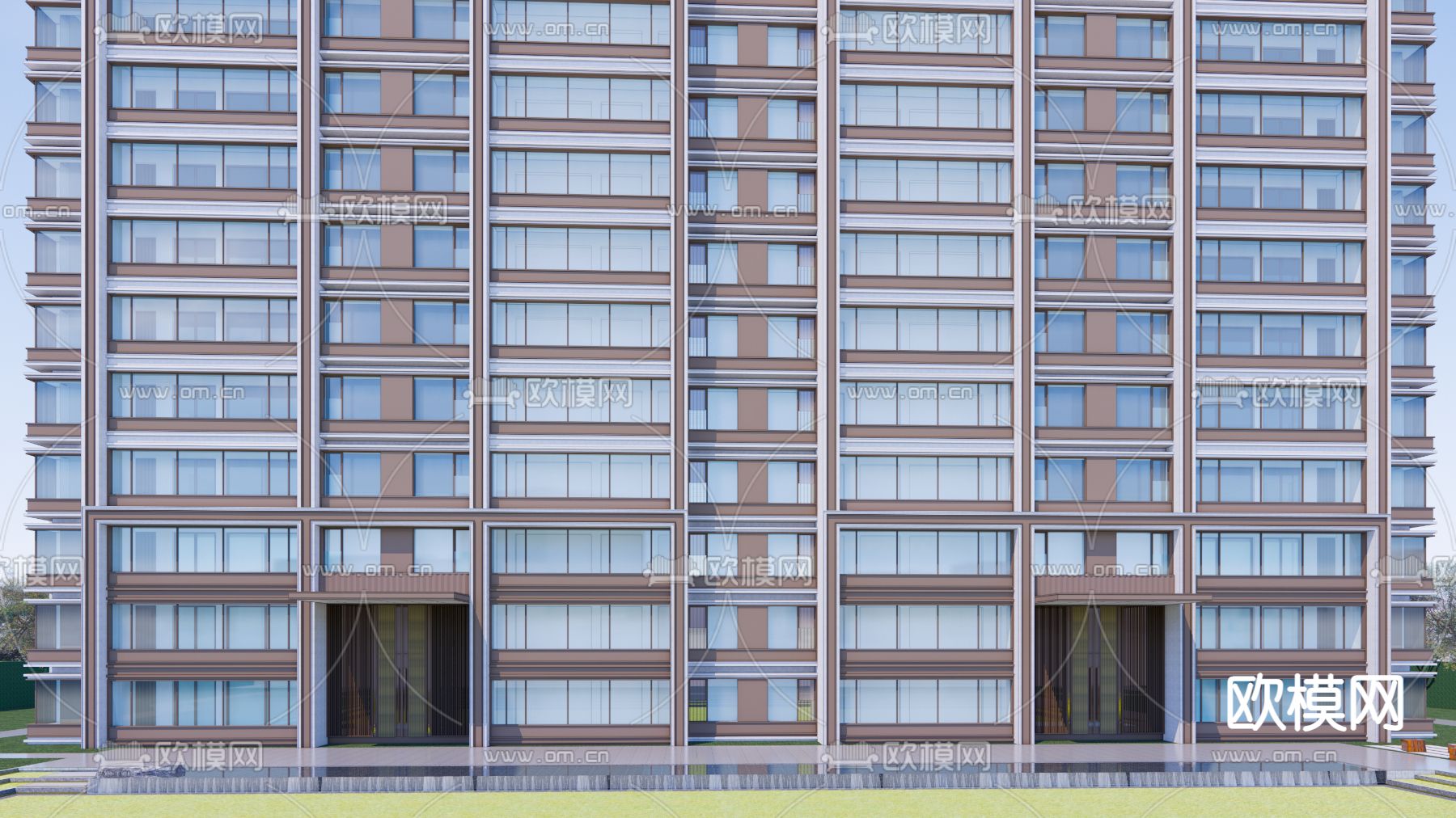 现代多层住宅su模型下载（渲染图4）