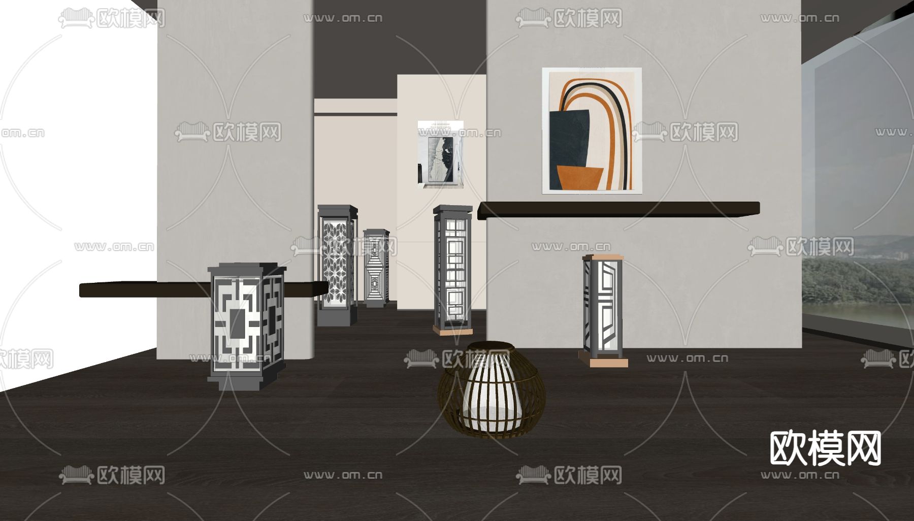 景观灯 草坪灯 庭院灯 户外灯su模型下载（渲染图2）