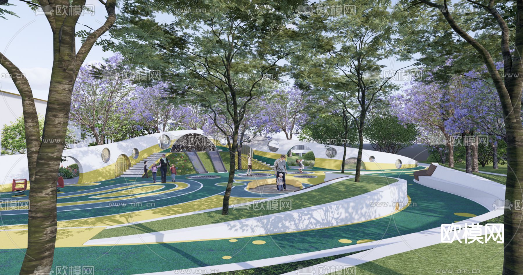现代儿童公园景观su模型