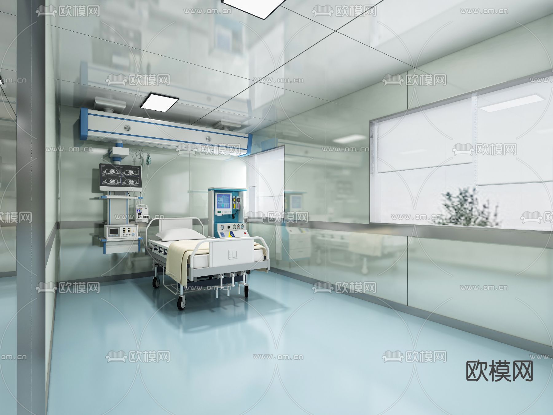 医院 病房3d模型下载（渲染图3）