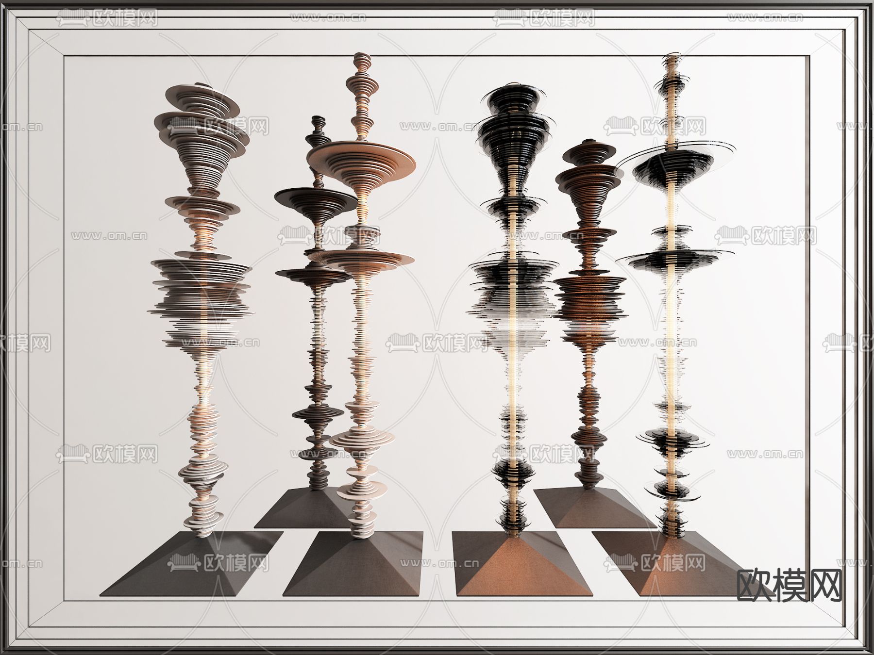 现代雕塑装置su模型下载（渲染图1）