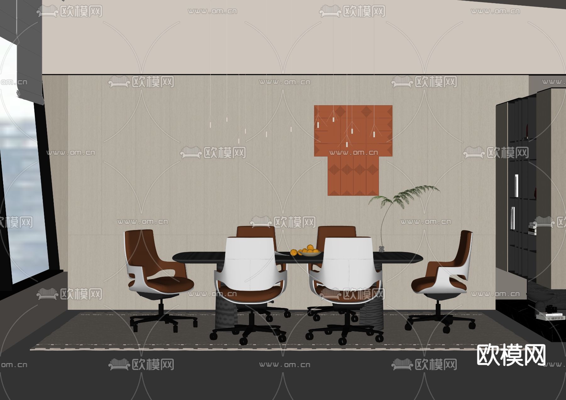 现代洽谈室su模型下载（渲染图2）