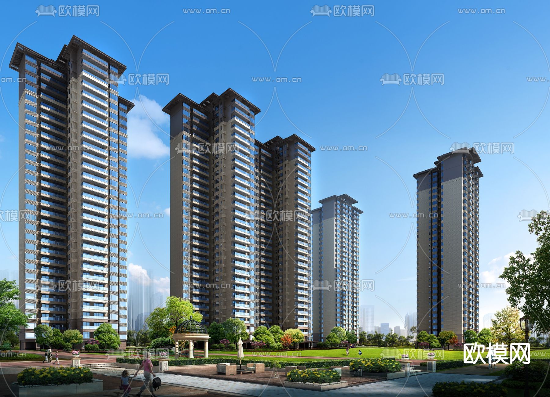 住宅楼外观3d模型下载