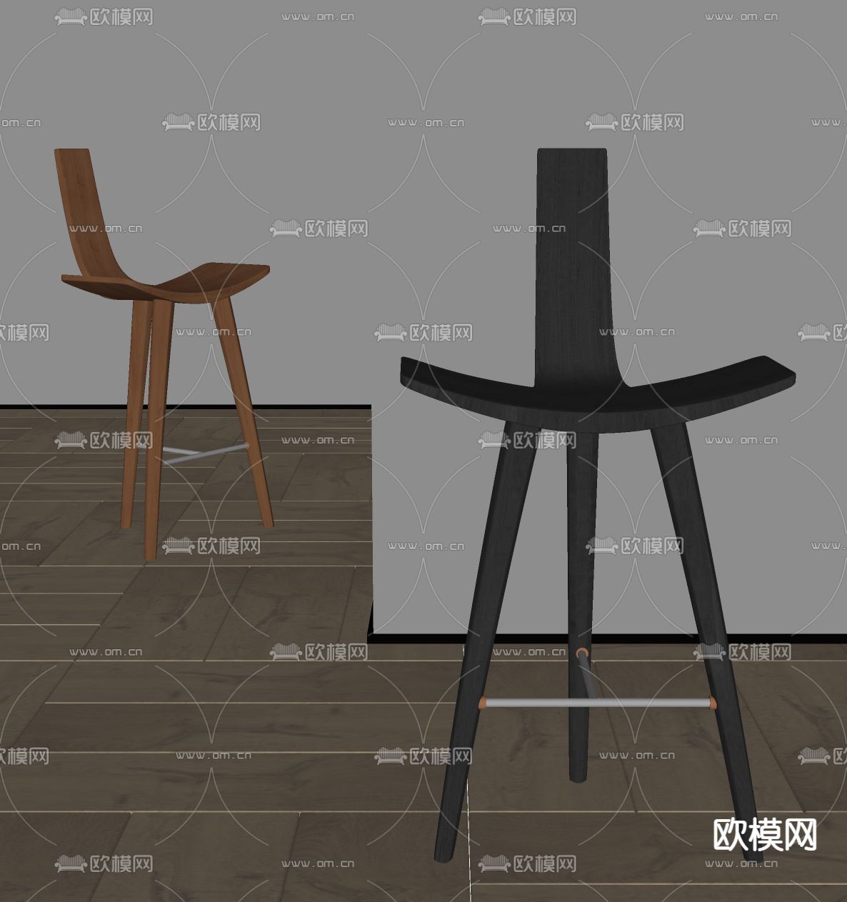 侘寂风椅子su模型下载（渲染图2）