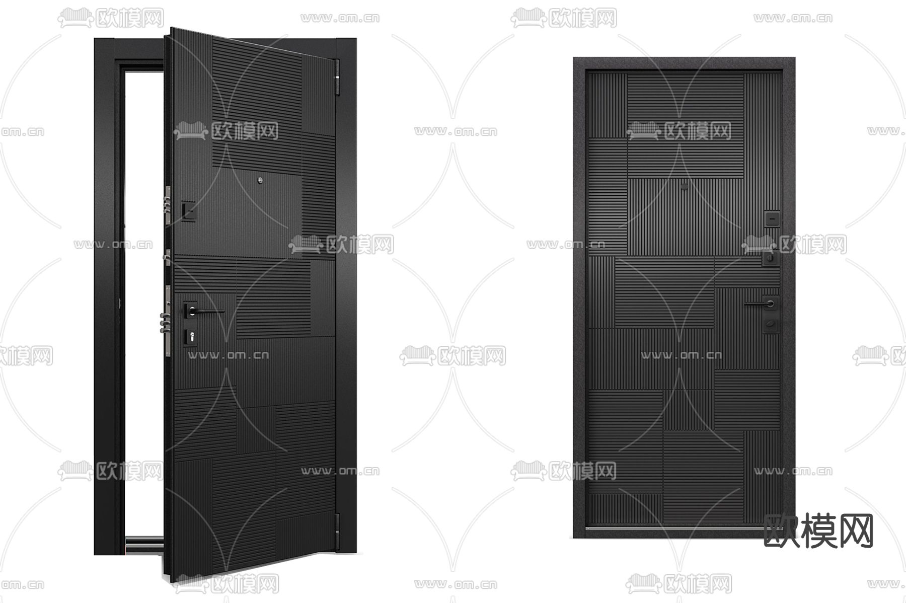 单开门 入户门 防盗门3d模型下载