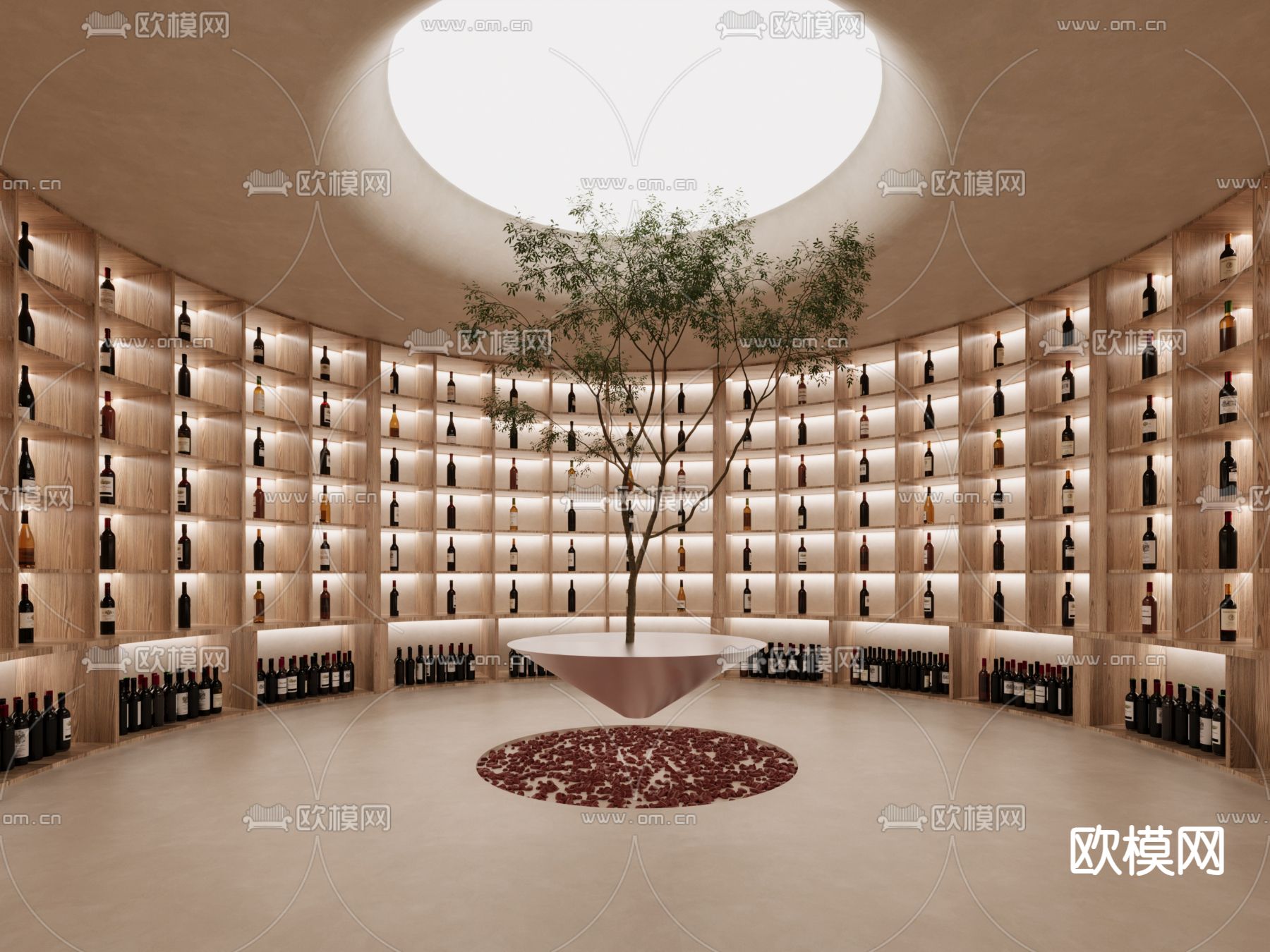 藏酒室 红酒室su模型下载（渲染图1）