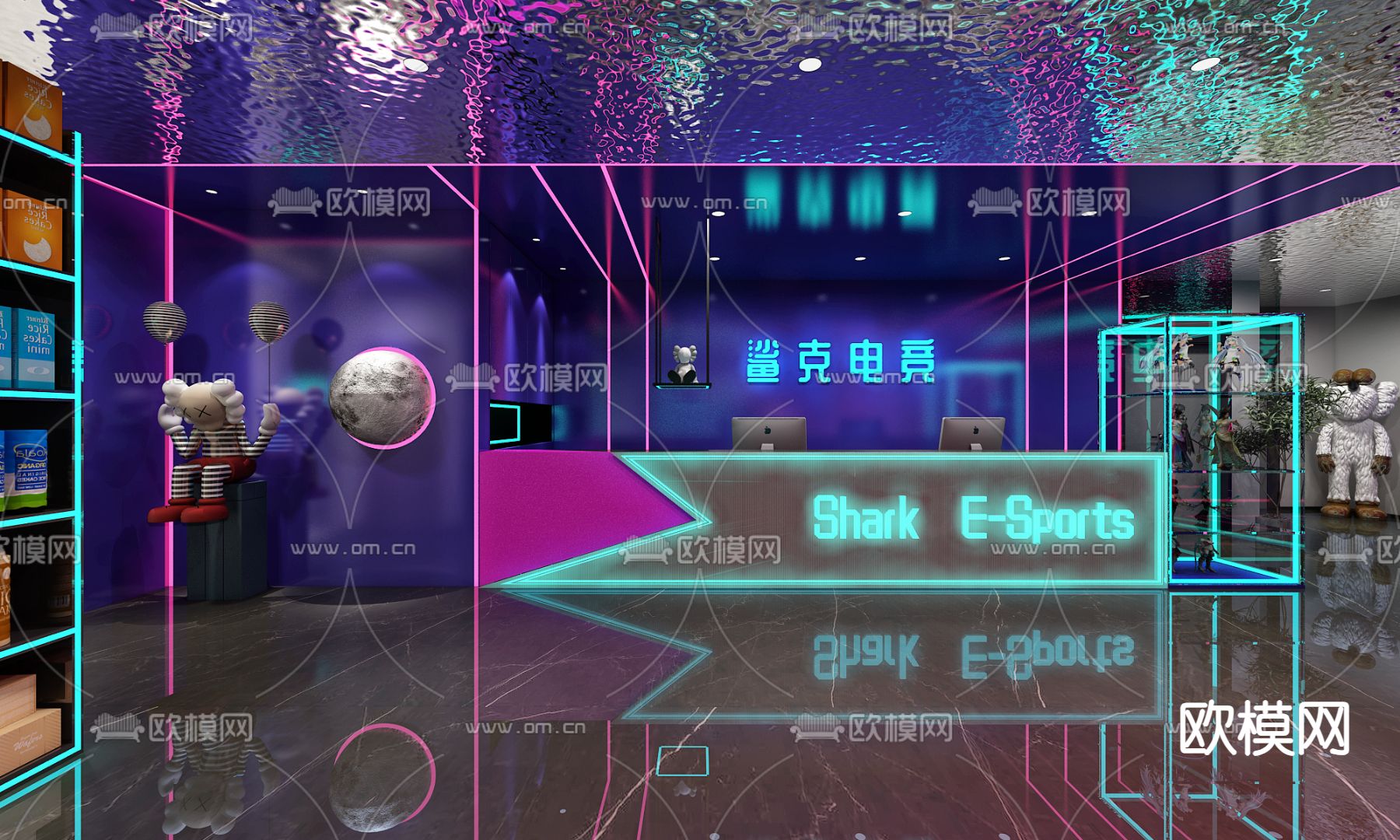 现代网吧 网咖su模型下载（渲染图2）