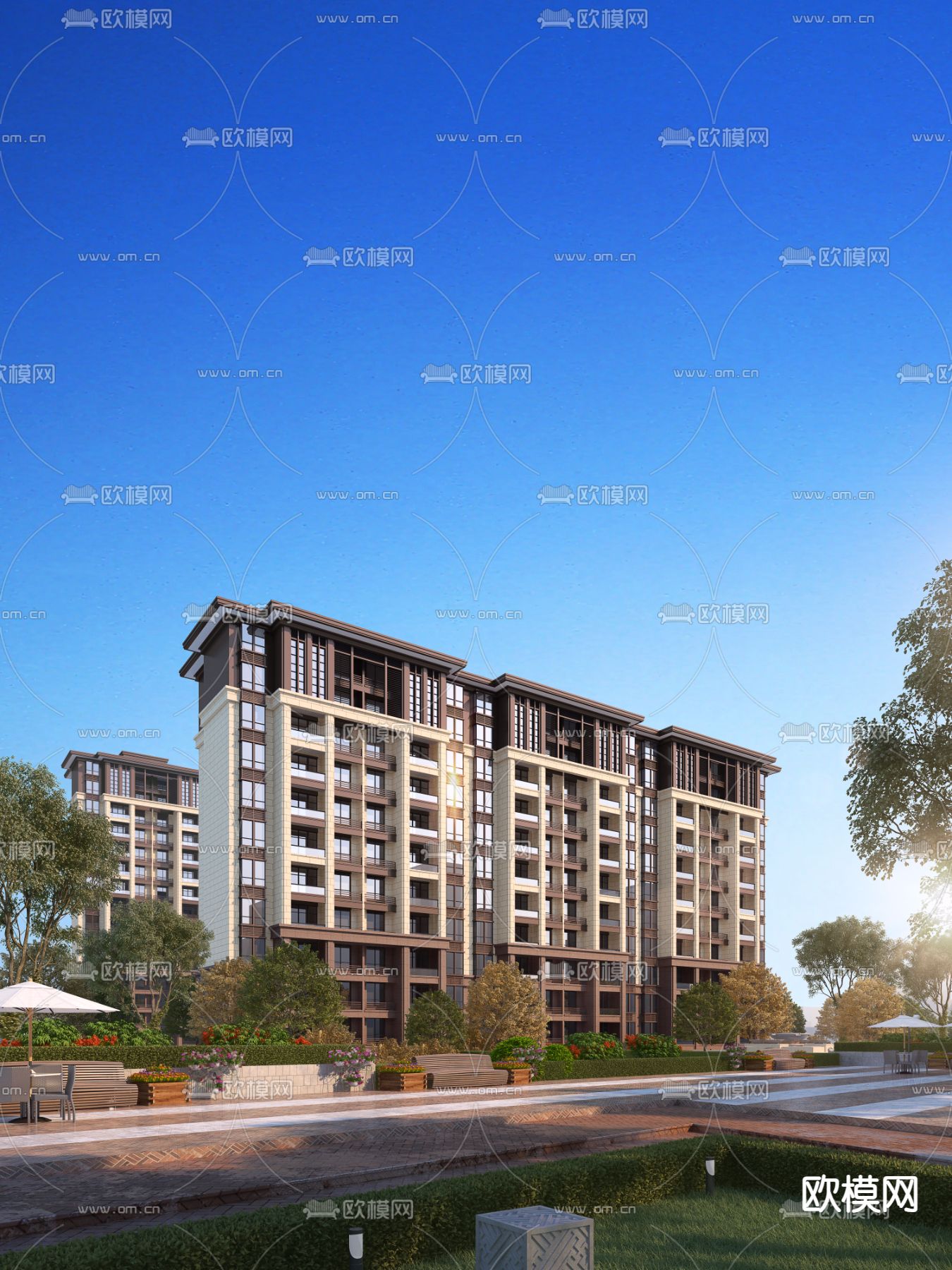 住宅楼外观3d模型下载