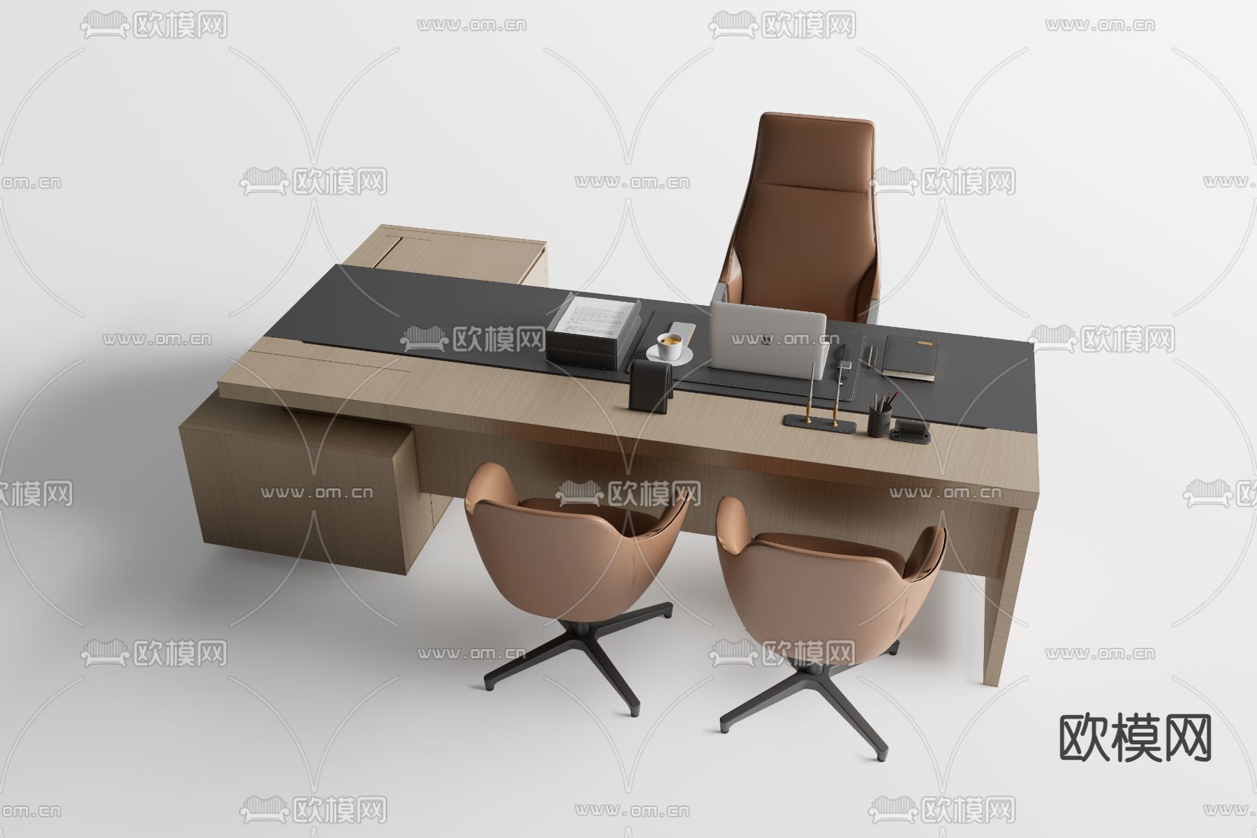 班台桌 大班台 老板椅3d模型下载