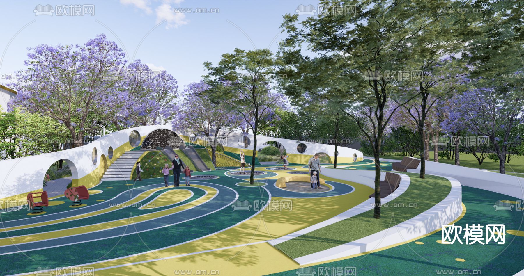 现代儿童公园景观su模型