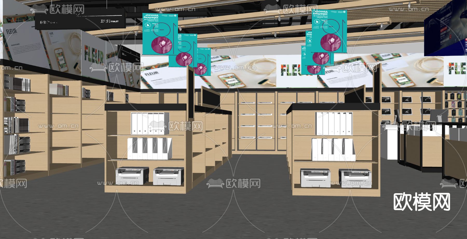 现代商场超市su模型下载（渲染图2）