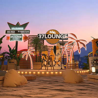  现代户外舞台su模型 