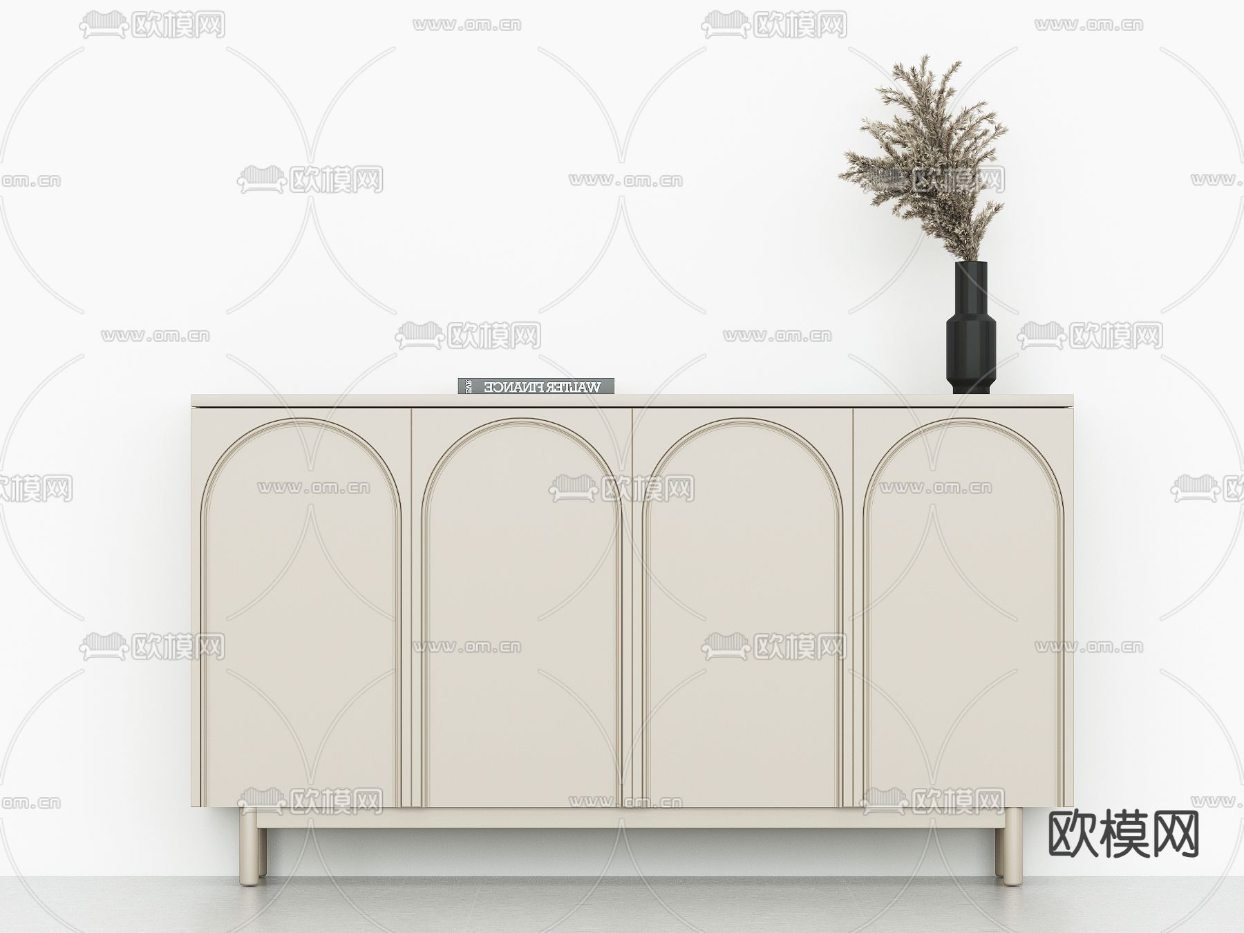 法式边柜su模型下载（渲染图1）