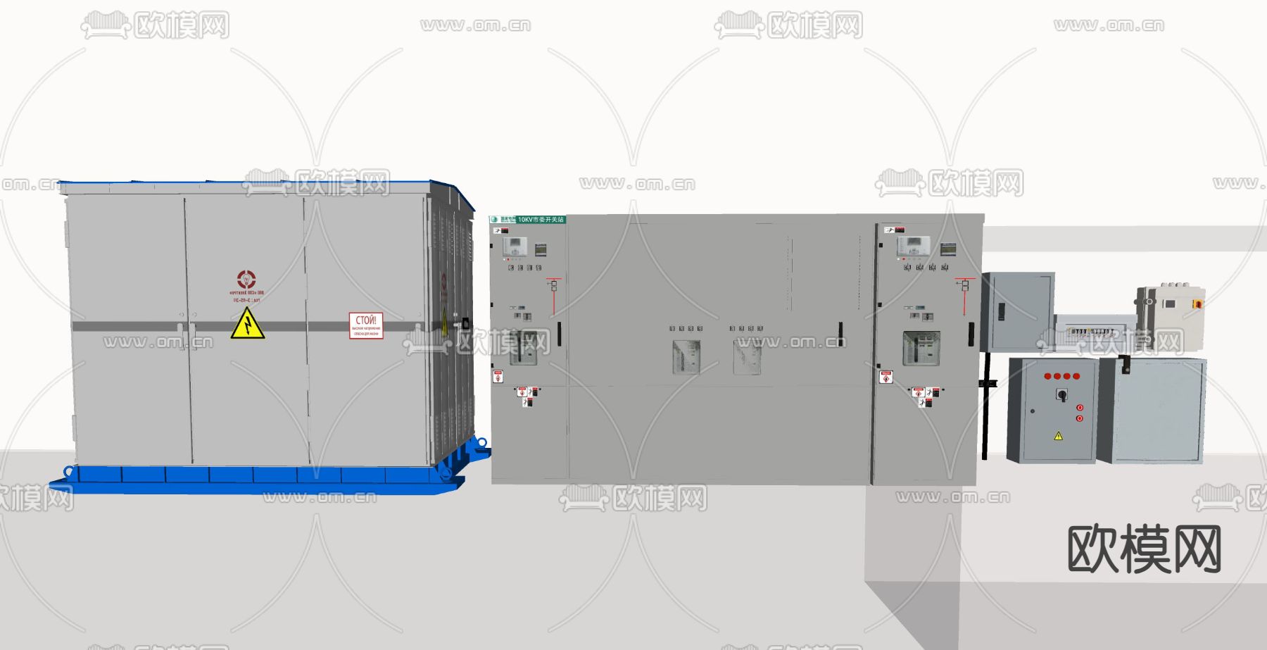 工业设备 配电箱su模型下载（渲染图2）