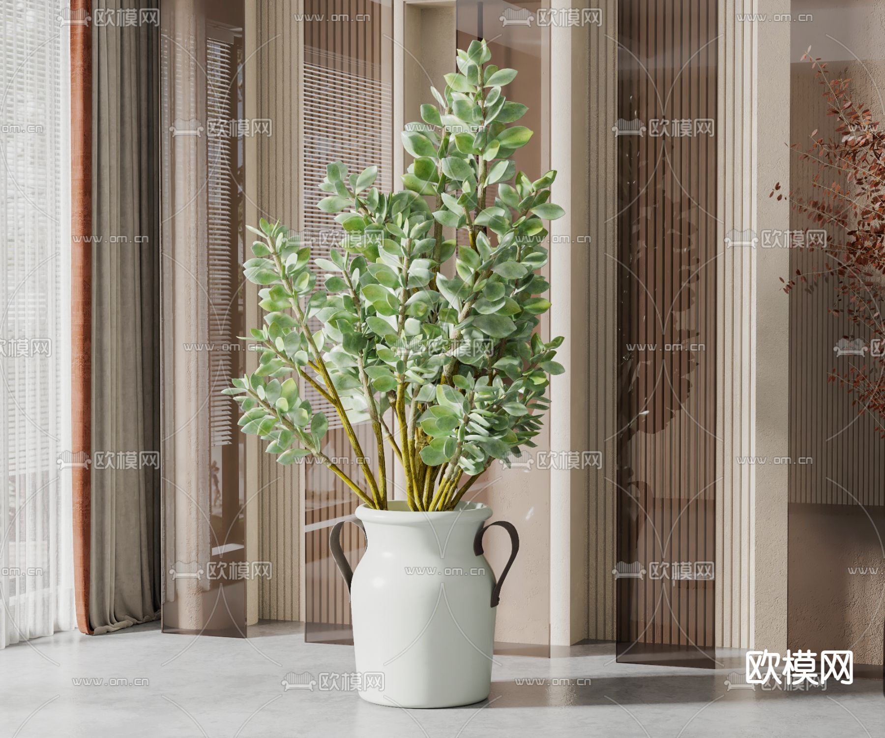 侘寂风盆栽 盆景su模型下载（渲染图1）