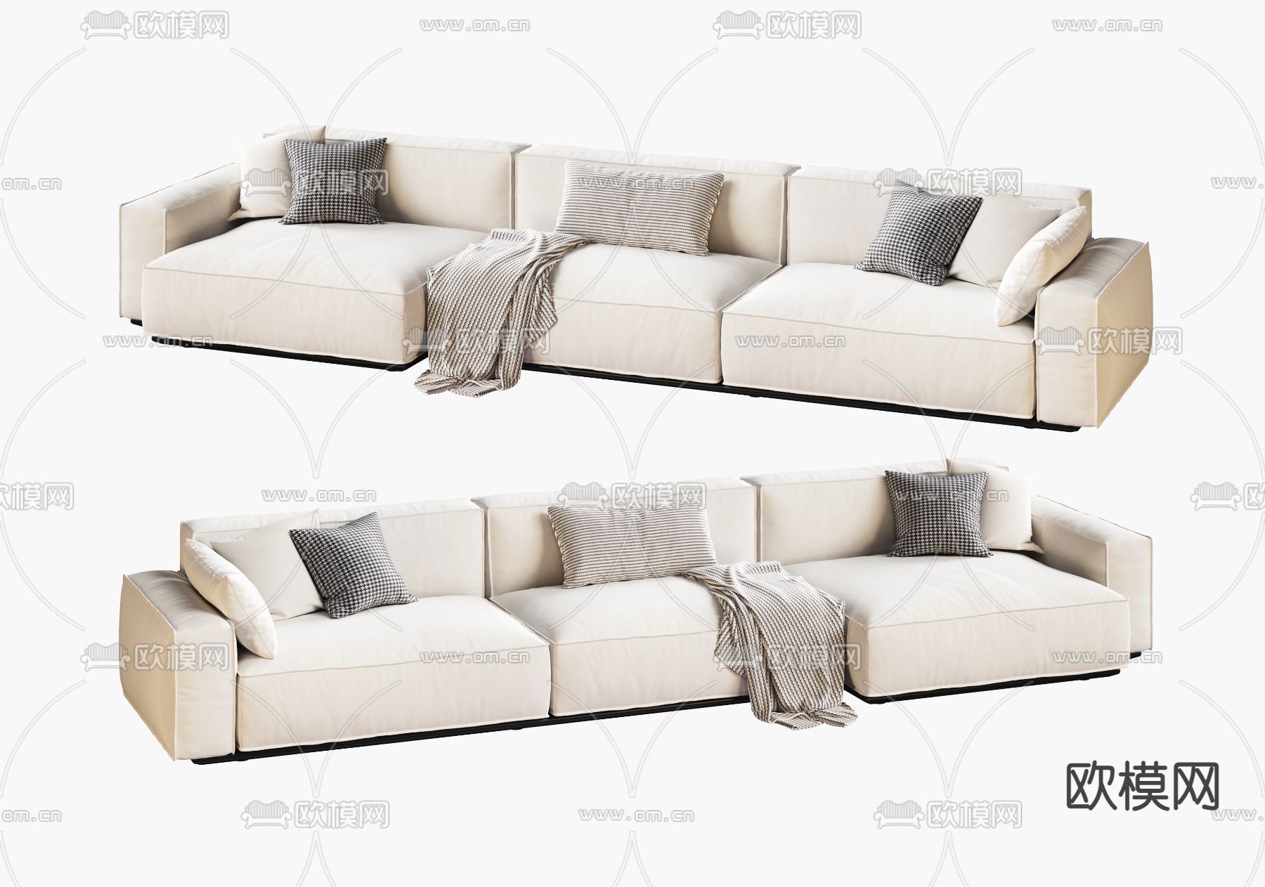 多人沙发 转角沙发3d模型下载
