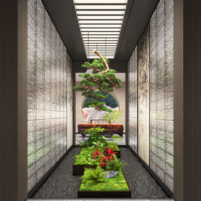  室内景观造景su模型 