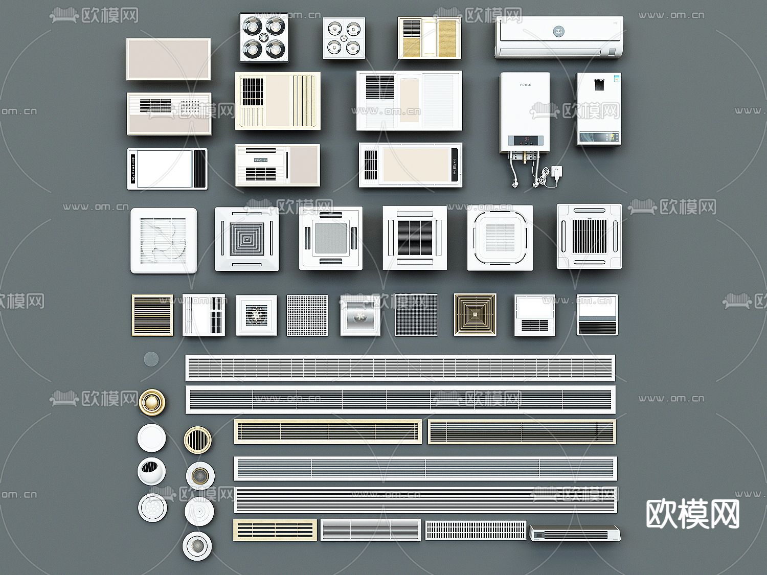 中央空调出风口su模型下载（渲染图1）