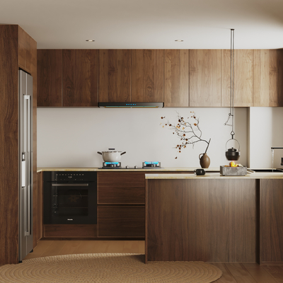  侘寂风厨房su模型 