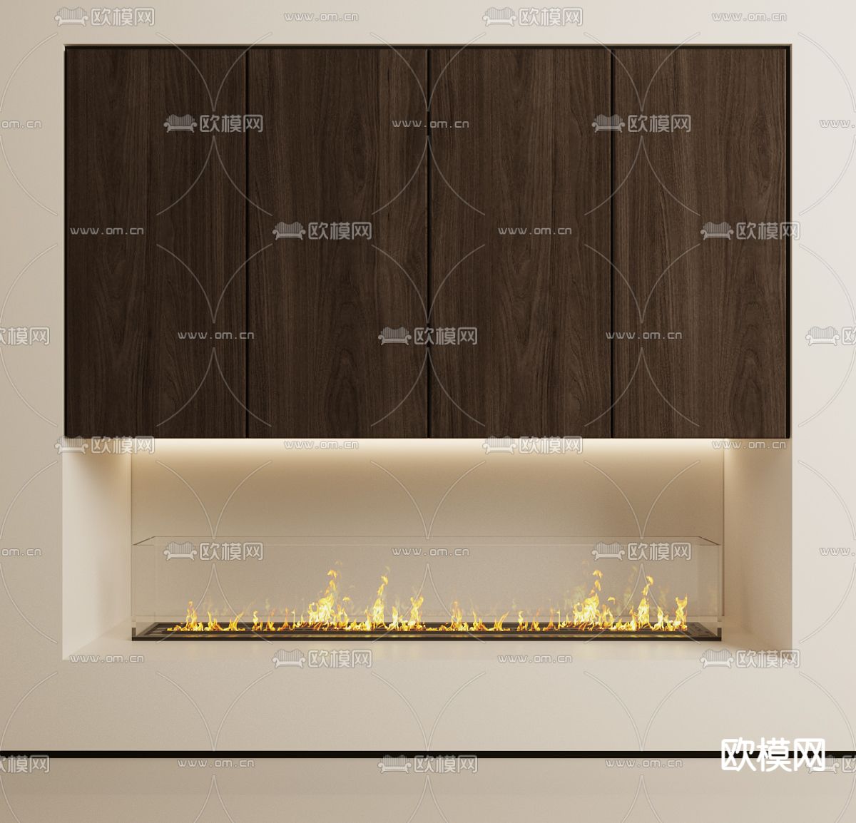 电子壁炉3d模型