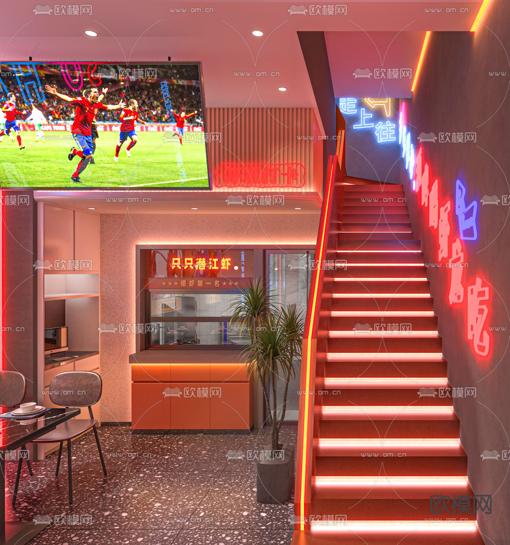 海鲜餐厅 小龙虾店3d模型下载（渲染图7）