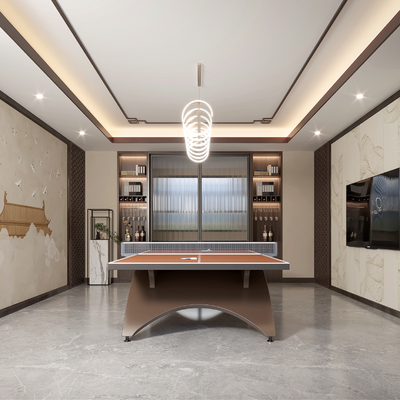  乒乓球活动室su模型 