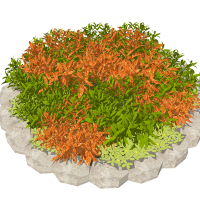  花草 花坛su模型 