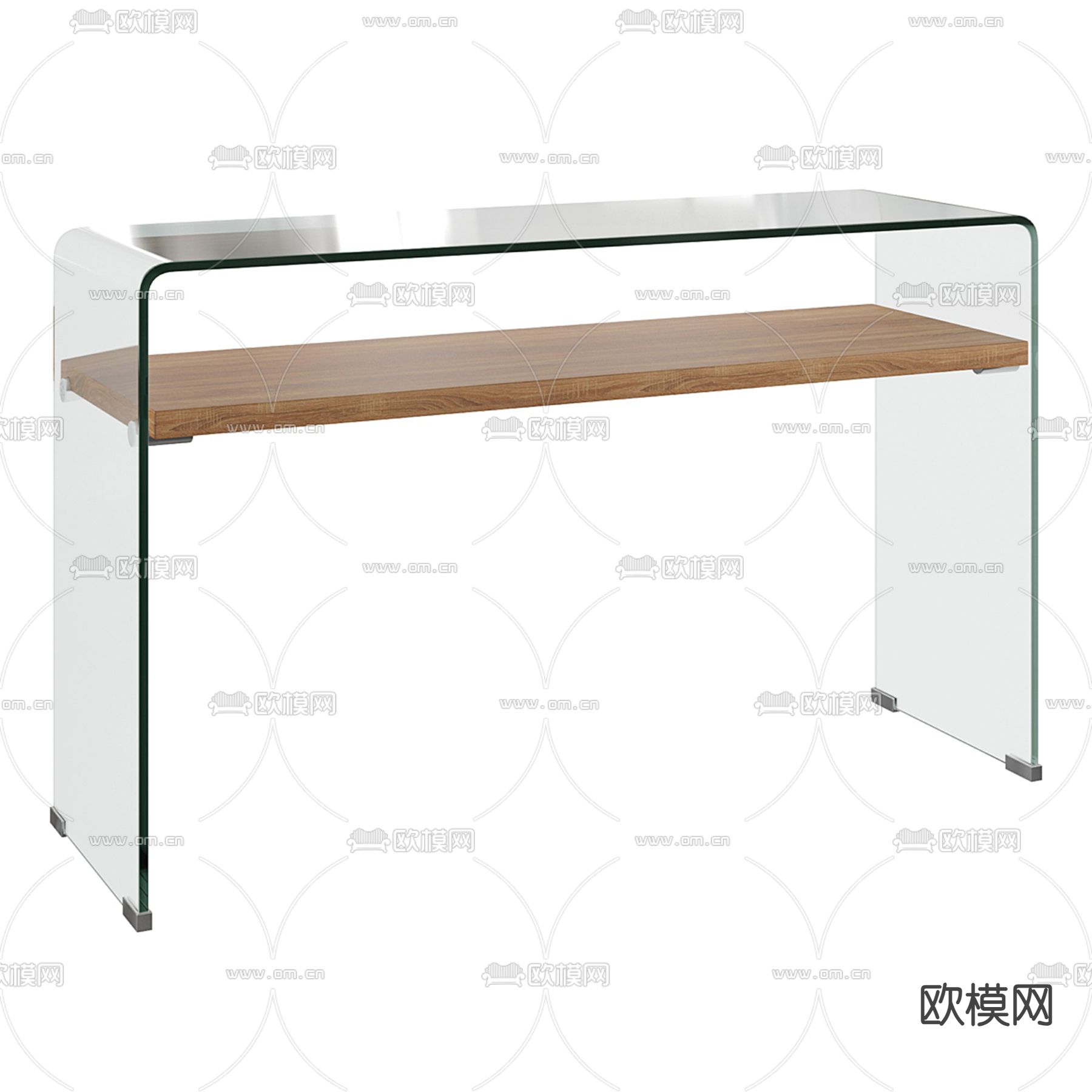 玻璃书桌 写字台3d模型下载（渲染图1）