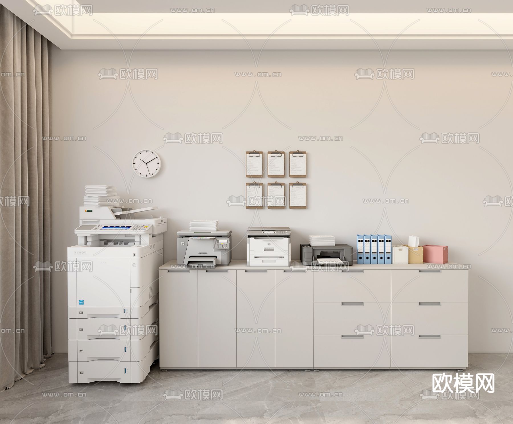 文件柜 复印机 打印机3d模型下载