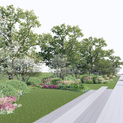 现代道路景观su模型