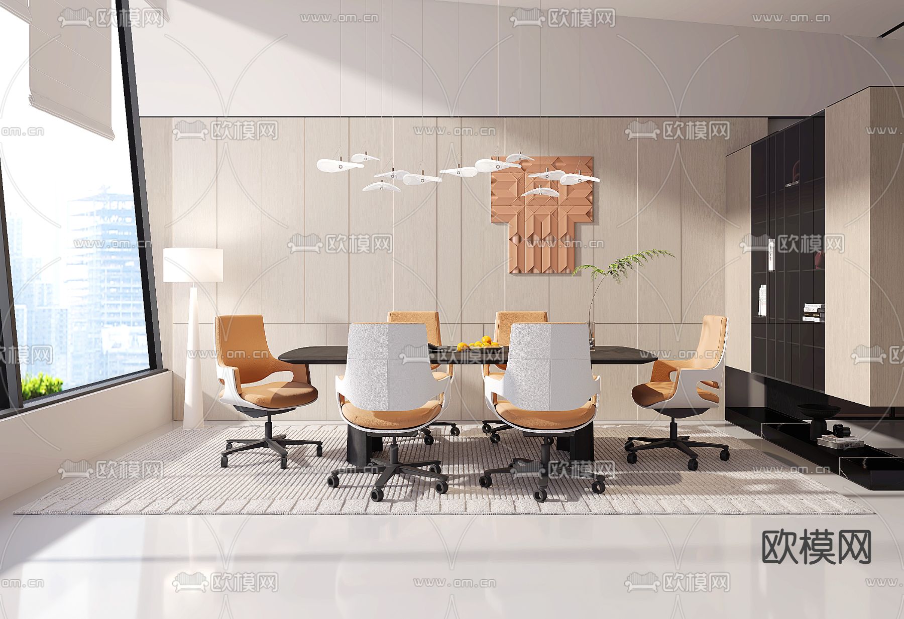 现代洽谈室su模型下载（渲染图1）