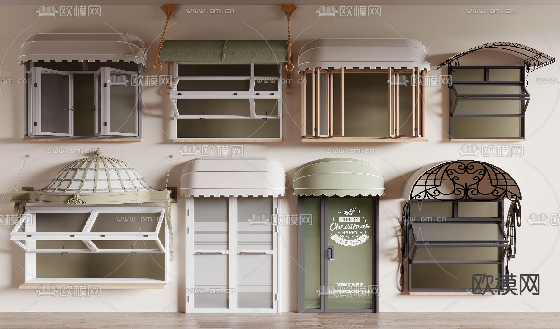 窗户 折叠窗 遮阳棚 网红窗3d模型下载