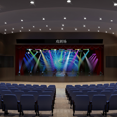  戏剧大厅 戏剧社su模型 