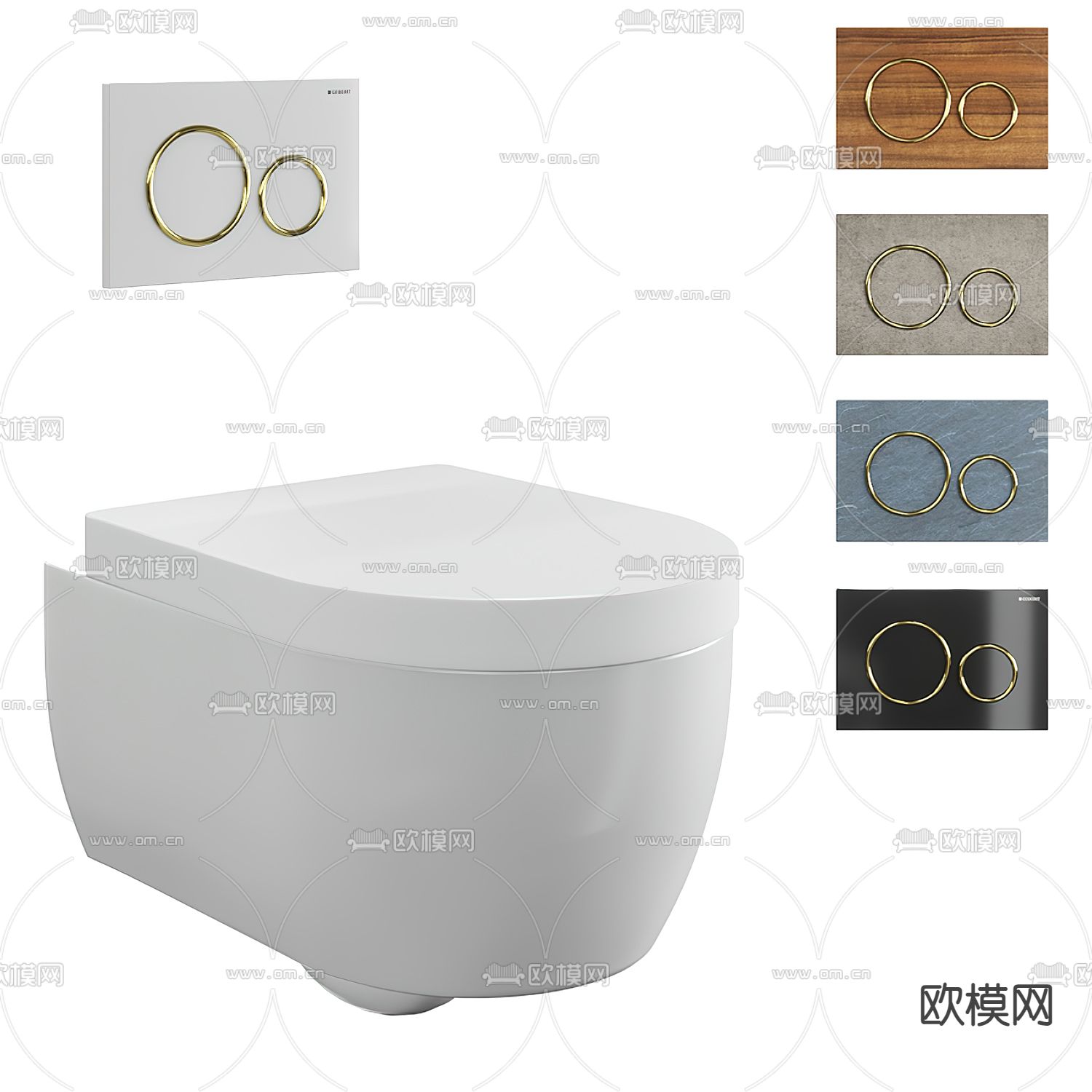 挂壁式马桶3d模型下载（渲染图4）