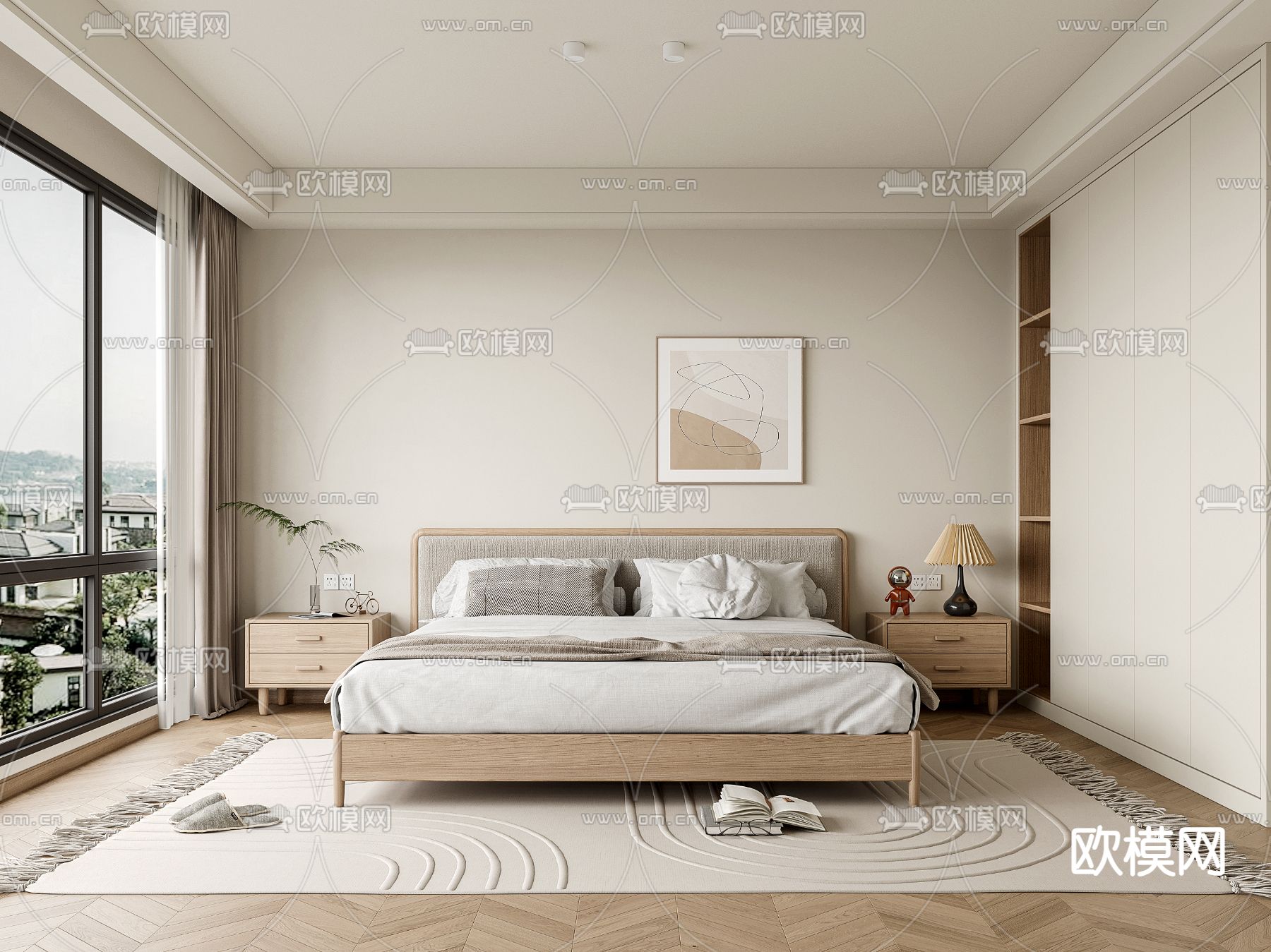 北欧卧室 主卧3d模型下载