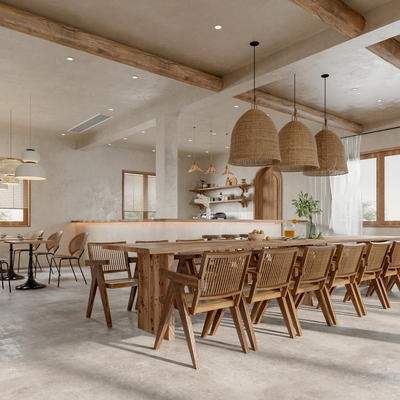  侘寂风奶茶店su模型 