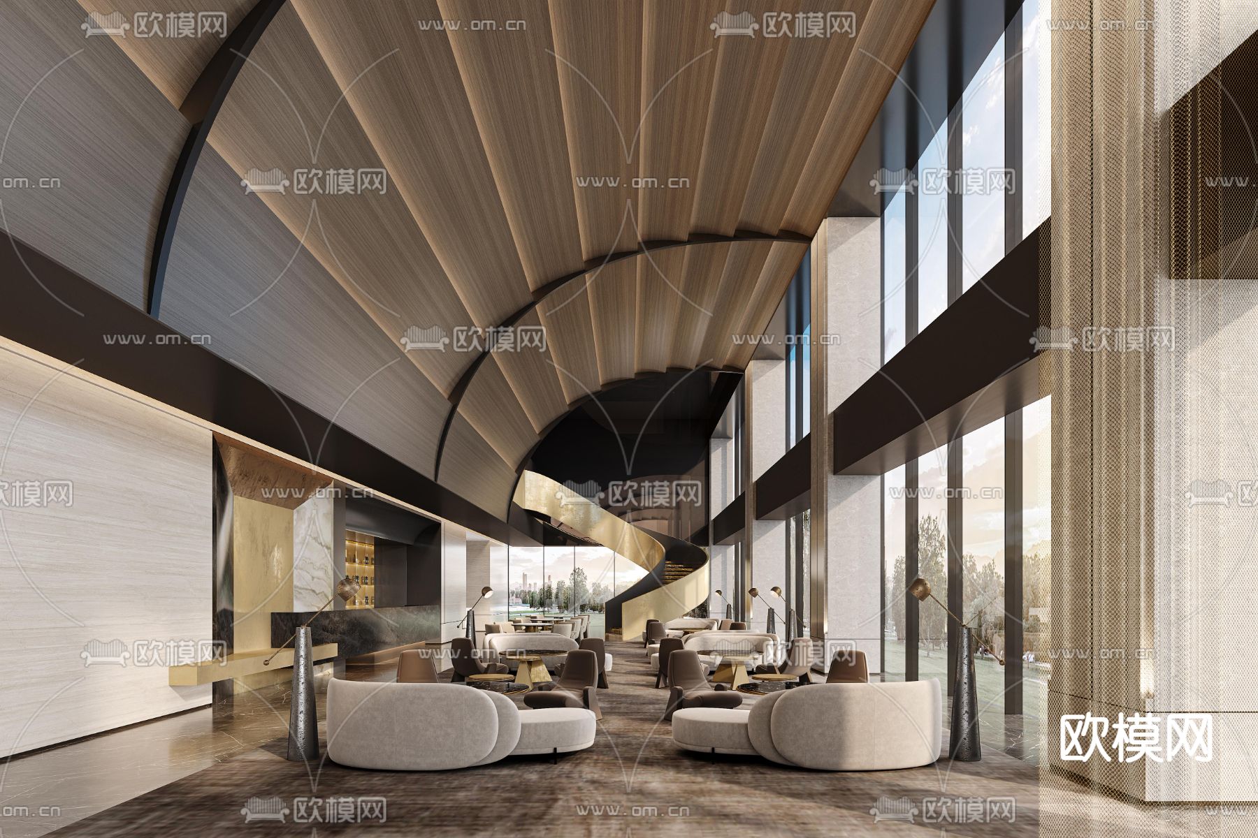 售楼处 洽谈区3d模型下载（渲染图1）