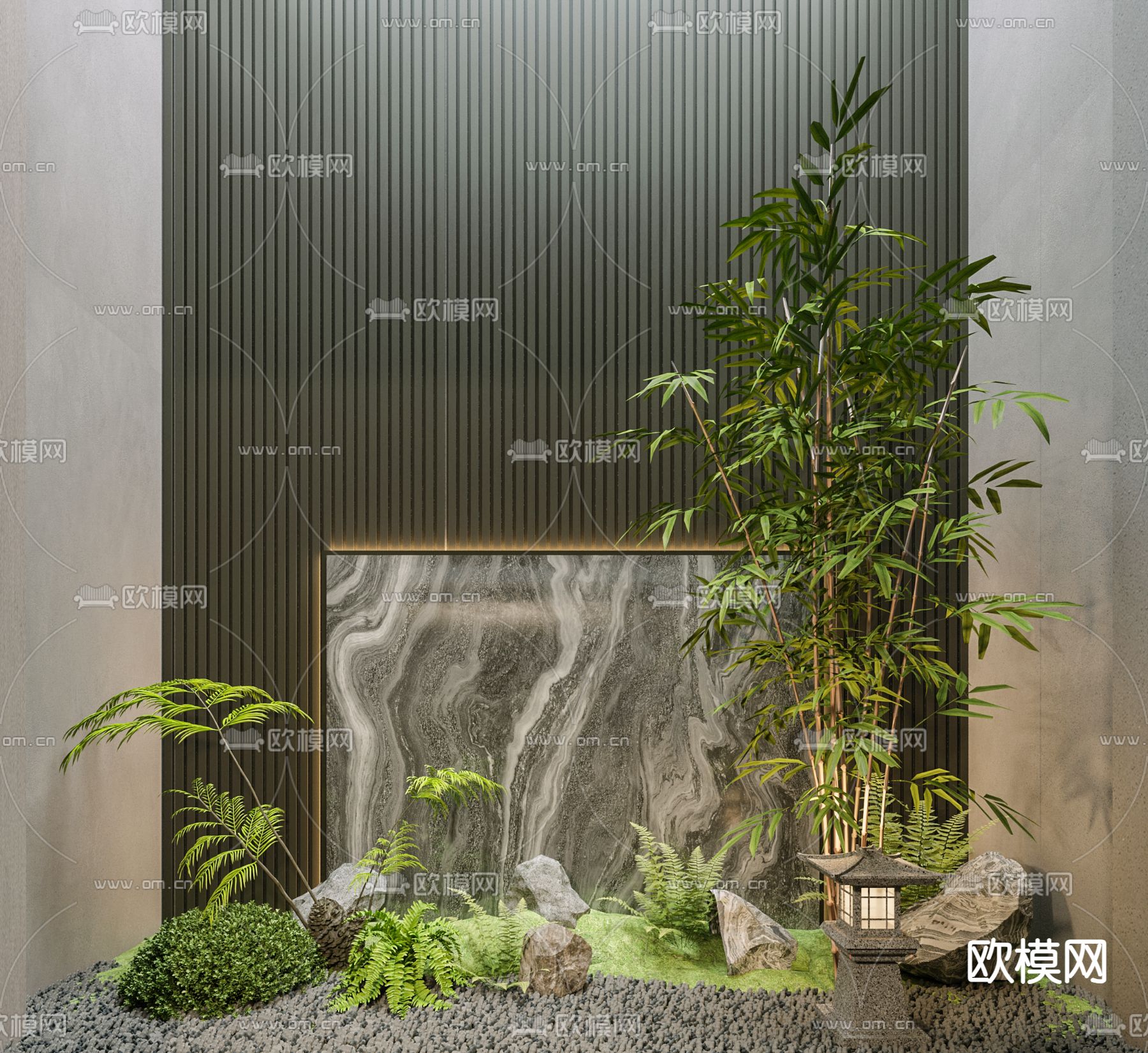 植物堆 天井景观3d模型下载