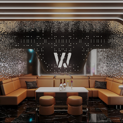  现代KTV包厢su模型 