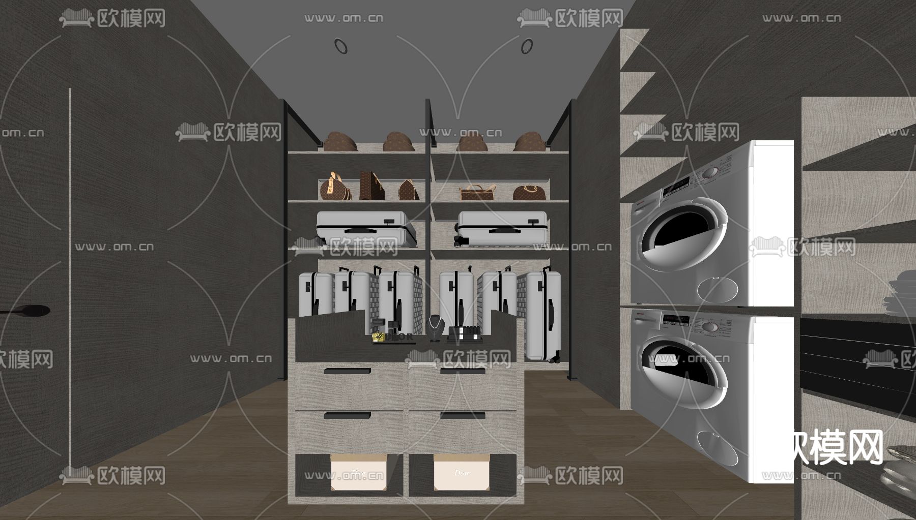洗衣房 家政房su模型下载（渲染图2）
