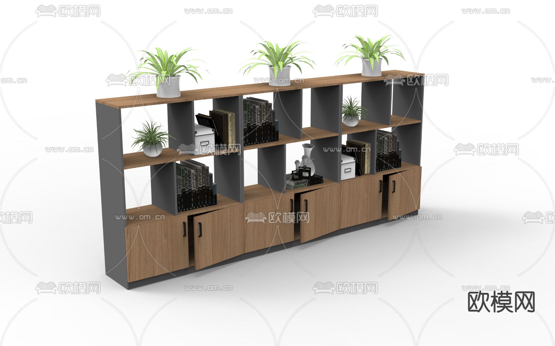 文件柜 书柜 储物柜su模型下载（渲染图1）