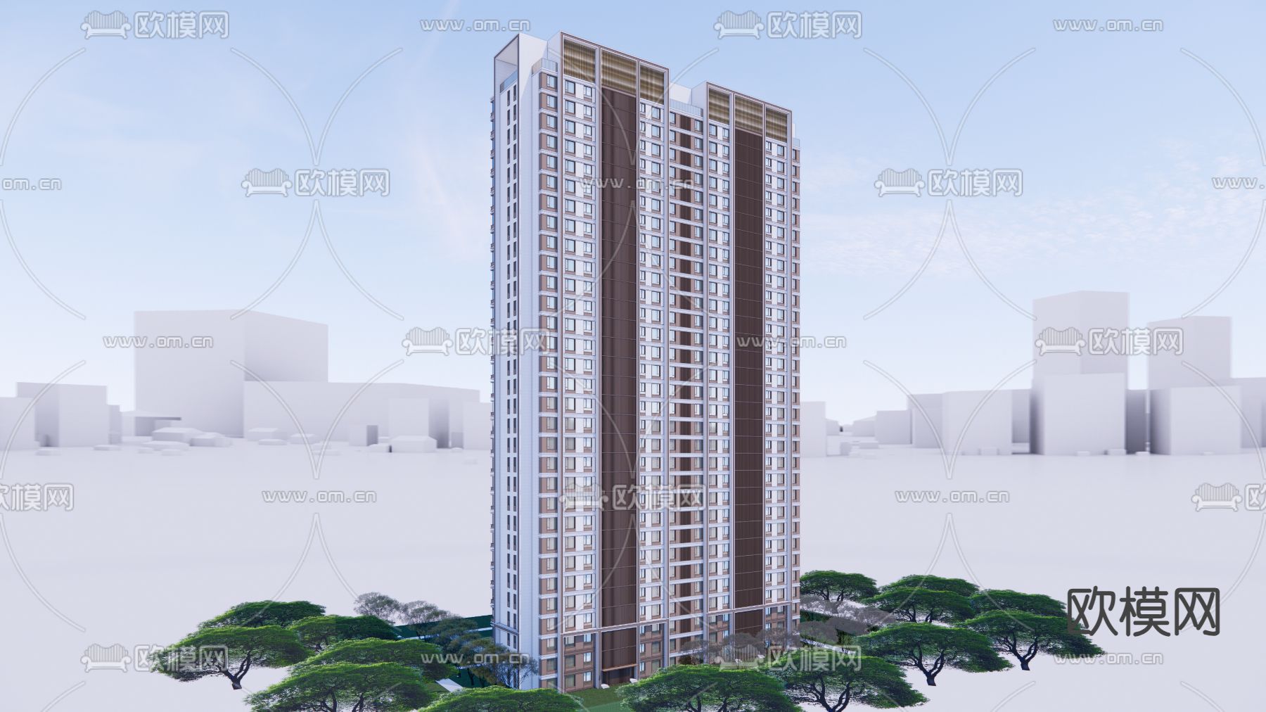 现代多层住宅su模型下载（渲染图3）