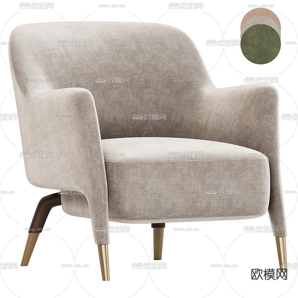 Molteni 休闲椅 沙发椅3d模型下载(渲染图1)